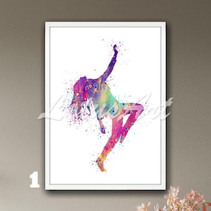 Dance Wall Art Hip Hop Watercolor Print Female Street Dancing Poster Girls Room Decor Nursery Art Painting Personalised Gifts