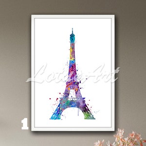 Eiffel Tower Wall Art Painting Watercolor Print France Art Poster Paris Home Decor Illustration Travel Art Personalised Gift