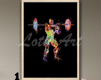 Weightlifter Muscles Anatomy Black Background Art Print: Fitness Gym Wall Art Decor