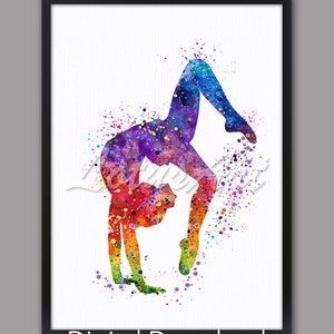 Gymnastics Tumbling Art Sports Poster Watercolor Home Decor Nursery Girls Room Decor Gymnastics Wall Art Gymnastics Gifts DIGITAL DOWNLOAD