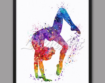 Gymnastics Tumbling Art Sports Poster Watercolor Home Decor Nursery Girls Room Decor Gymnastics Wall Art Gymnastics Gifts DIGITAL DOWNLOAD