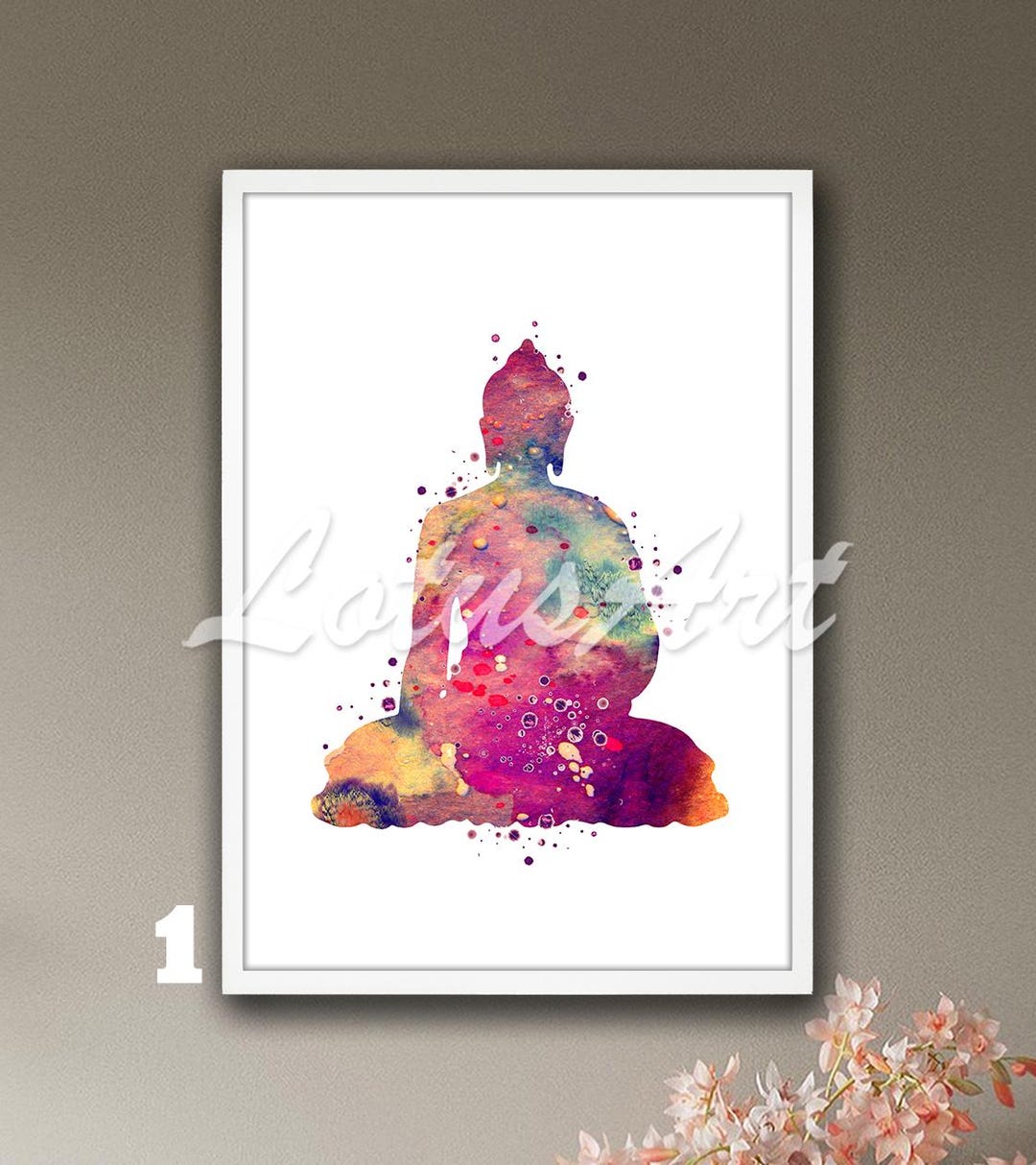 Buddha Watercolor Wall Art Print: Zen Meditation Decor, Spiritual ...