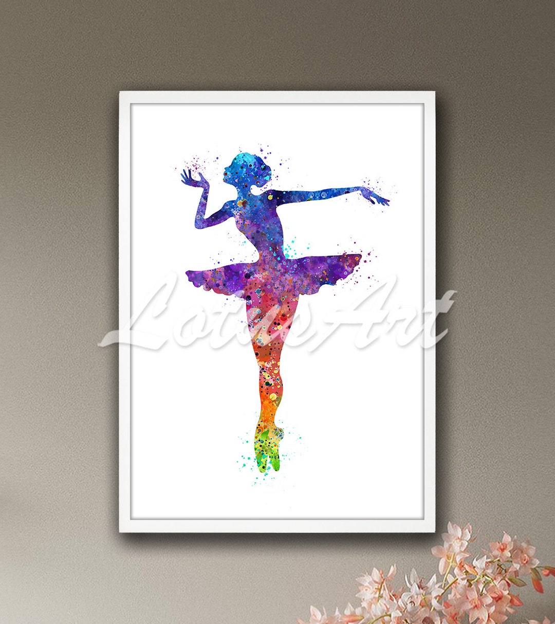 Ballerina Poster Wall Art Watercolor Print Painting Nursery Art ...