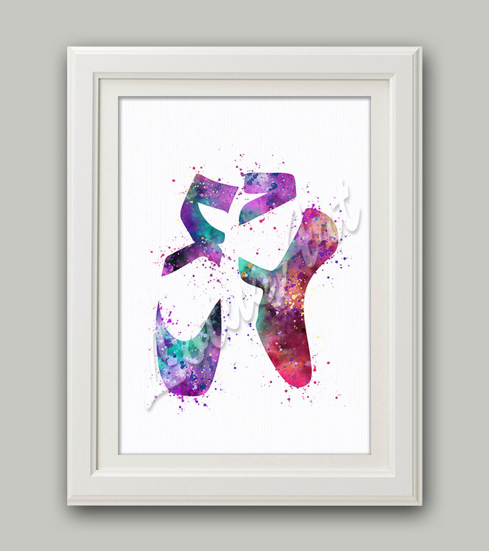 ballet shoes watercolor print ballet shoes wall art ballet dancer ballet art nursery art pointe shoes art girls room decor gift