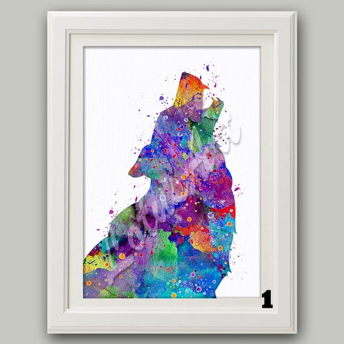 Young Wolf Spirit Animal Watercolor Art Print - Etsy