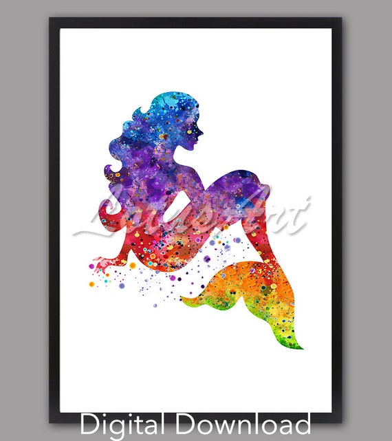 The Little Mermaid Pink Home Decor Canvas Framed Wall Art for Bedroom  Bathroom Pictures Watercolor Nursery Wall Decor for Girls Bedroom Artwork  for