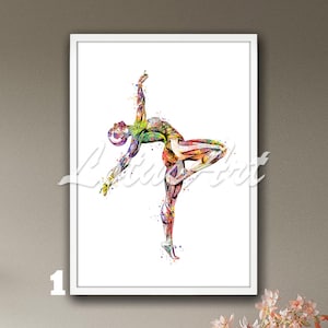 Gymnastik Muskeln Wand Kunst Aquarell Druck Klinik Dekor Sport Anatomie Poster Arzt Büro Chiropraktor Geschenke Menschliche Medizinische Illustration