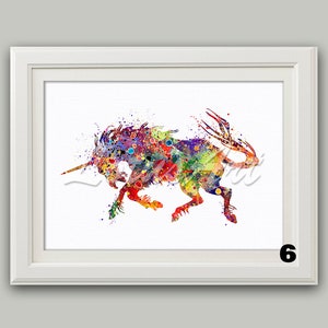 Unicorn Wall Art Watercolor Print Animals Nursery Art Fantasy | Etsy