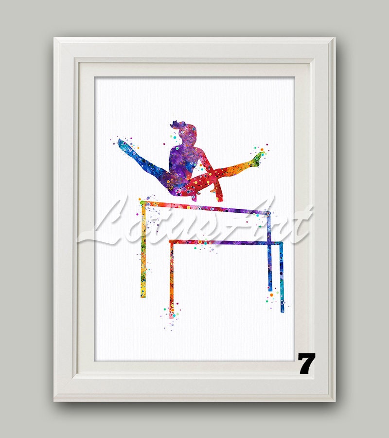 Uneven Bars Wall Art Watercolor Print Sports Poster Girl Room Etsy