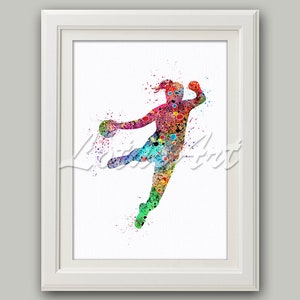 Woman Hanball Player Handball Poster Sports Poster Gift Etsy