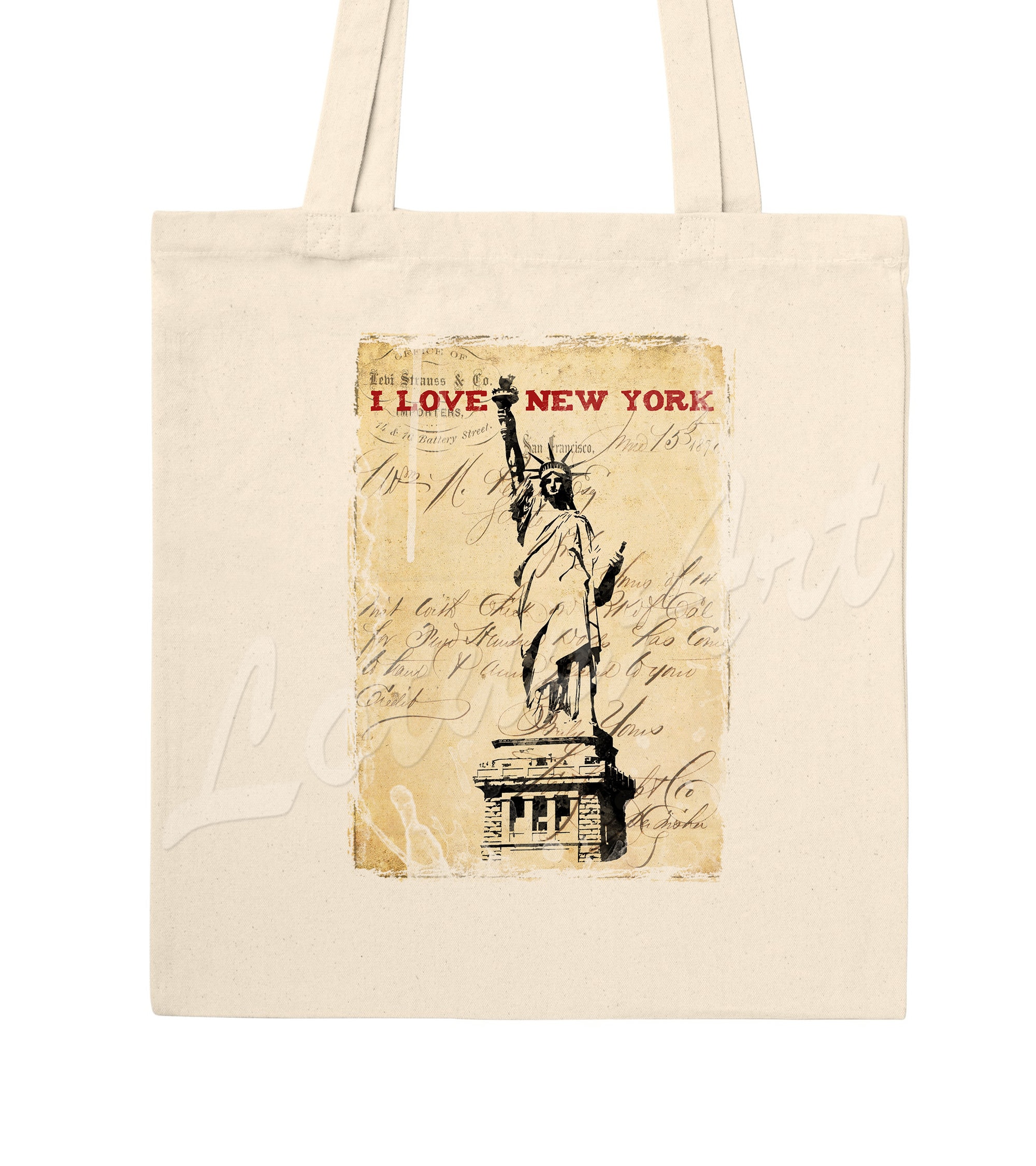 Statue of Liberty I Love New York Vintage Style Art Tote Bag
