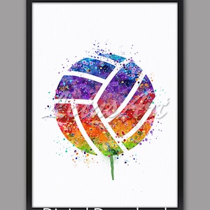 DIGITAL DOWNLOAD Volleyball Print Watercolor Wall Art Sports Poster Nursery Art Kids Room Decor Volleyball Painting Sports Gifts Home Decor