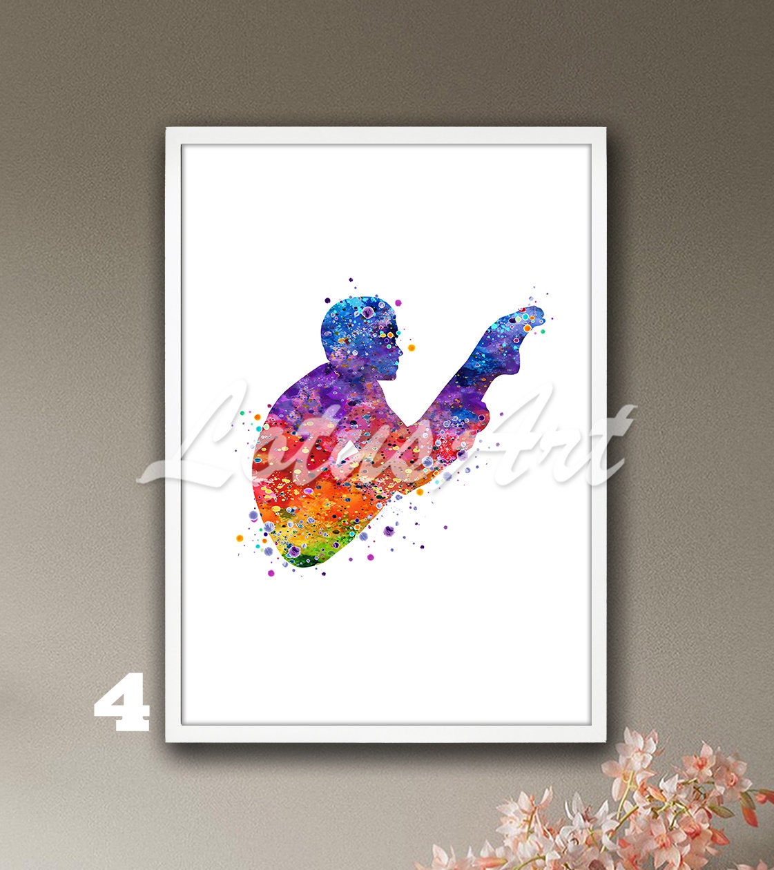 Springboard Diver Watercolor Print: Personalized Water Sports Art - Etsy