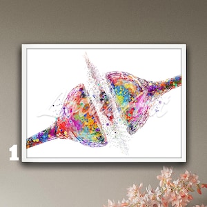 Synapse Receptor Wall Art Brain Nerve Cell Decor Anatomy Poster Watercolor Print Neuroscience Neurology Science Medical Biology Gifts