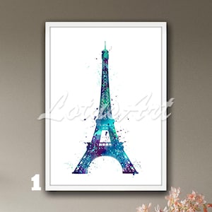 Eiffel Tower Art Print: Watercolor Paris Landmark Poster