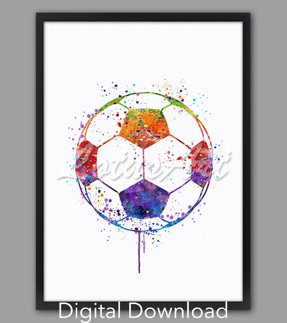 Digital Download Soccer Ball Print Football Watercolor Wall Etsy Digital Download Soccer Ball Print Football Watercolor Wall Etsy