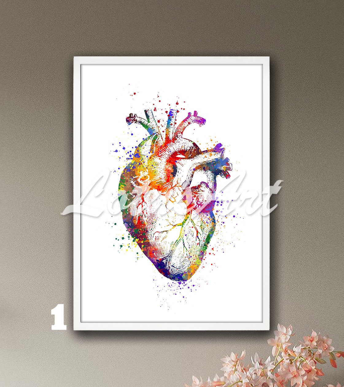 Heart Anatomy Watercolor Art Print: Anatomical Medical Wall Decor - Etsy