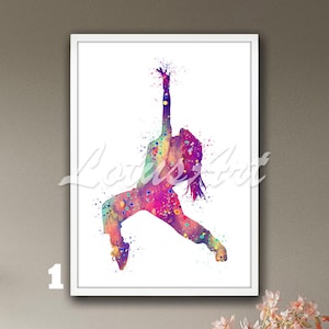Girl Hip Hop Dance Watercolor Wall Art Print Painting Dancing Poster Illustration Street Dance Girls Room Decor Personalised Gifts
