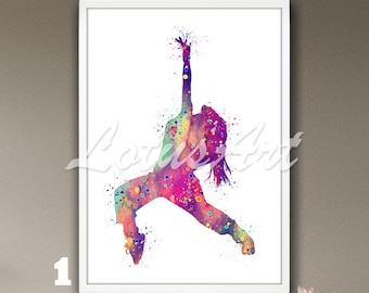 Girl Hip Hop Dance Watercolor Wall Art Print Painting Dancing Poster Illustration Street Dance Girls Room Decor Personalised Gifts