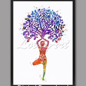 Tree of Life Yoga Print: Watercolor Nature Art (Digital Download)