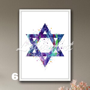 Star Of David Symbol Jewish Wall Art Watercolor Print Israel Religion star-of-david-symbol-jewish-wall-art-watercolor-print-israel-religion
