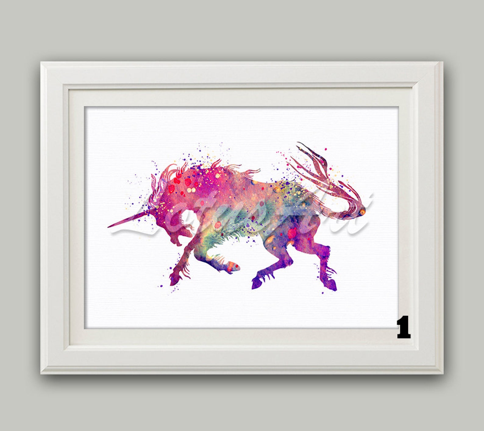 Unicorn Wall Art Watercolor Print Animals Nursery Art Fantasy - Etsy