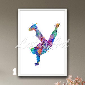 Hip Hop Dancer Watercolor Print: Street Dance Kids Room Decor