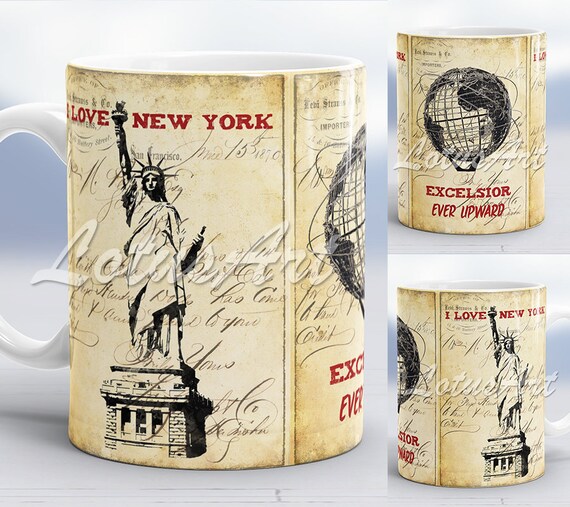 Tazza con torcia raffigurante la Statua della Libertà americana, regalo