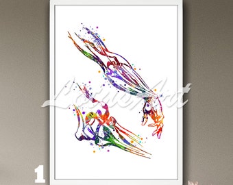 Elbow Joint Anatomy Watercolor Print: Medical Wall Art
