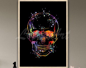 Akwarelowa grafika anatomiczna czaszki: plakat medyczny