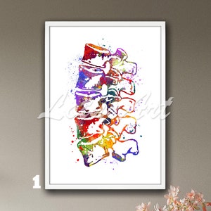 Lumbar Vertebrae Watercolor Print: Framed Anatomy Art