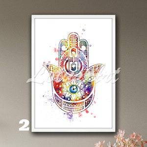 Hamsa Hand Wall Art Watercolor Print Illustration Protective - Etsy