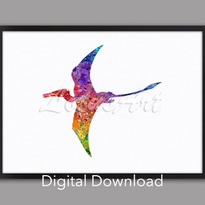 Pterodactyl Pterosaur Art Watercolor Wild Animals Decor DIGITAL DOWNLOAD