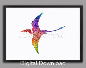 Pterodactyl Flugsaurier Kunst Aquarell Wilde Tiere Dekor DIGITAL DOWNLOAD