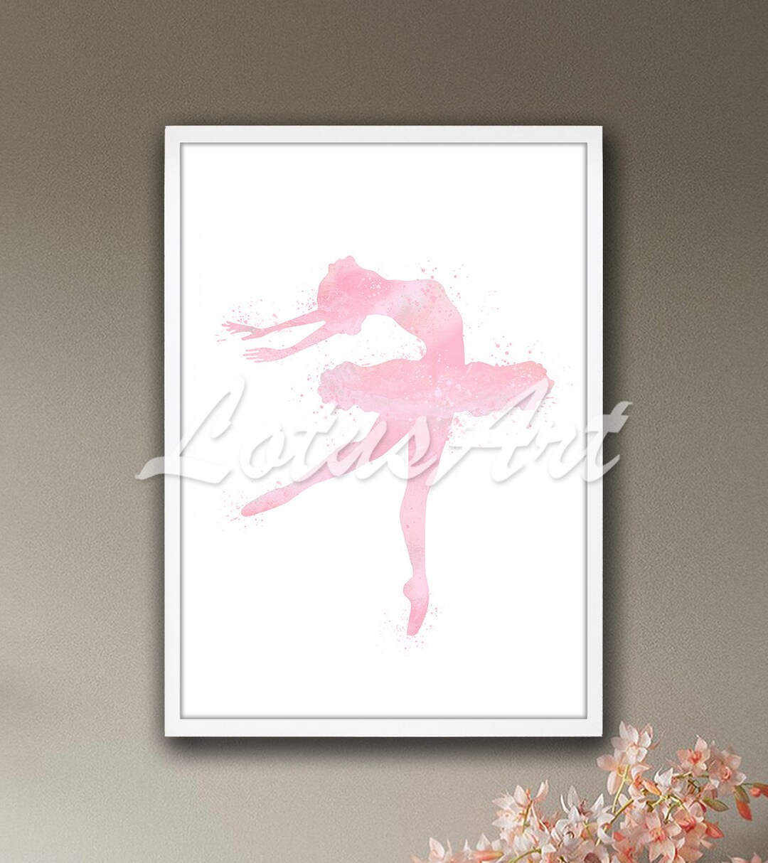 Pink Ballerina Watercolor Print, Ballet Dancer Girls Room Decor - Etsy