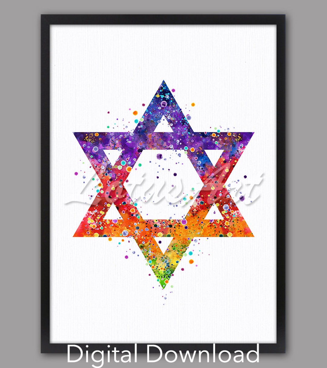 Watercolor Star of David Print: Jewish Symbol Art (digital Download) - Etsy