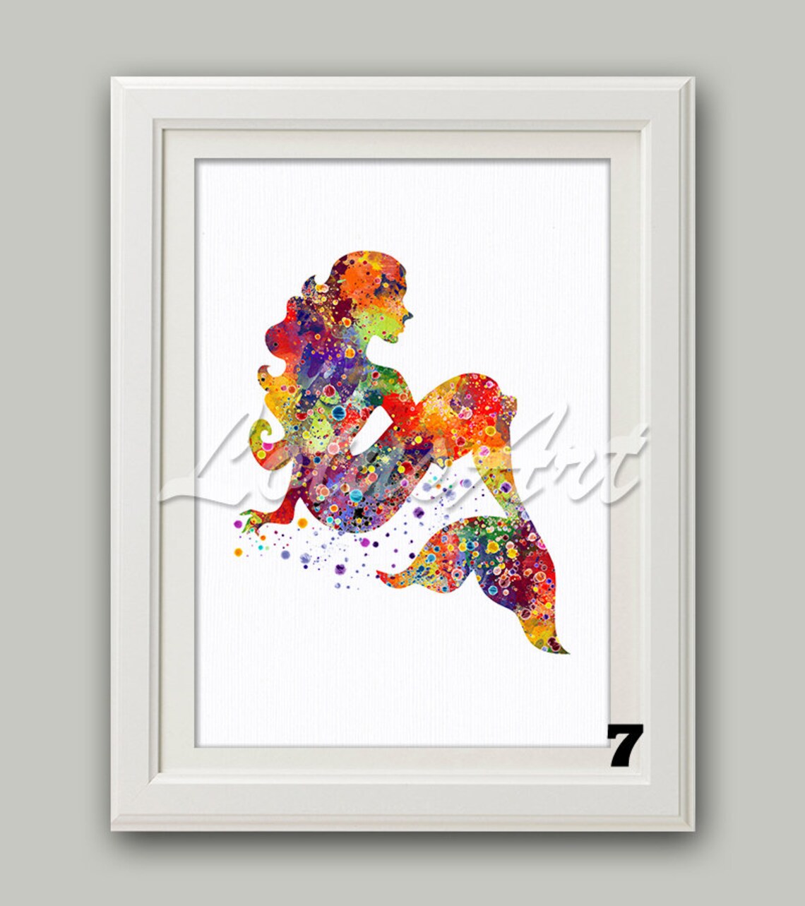 Mermaid Watercolor Wall Art Print Nursery Art Kid Room Decor Etsy