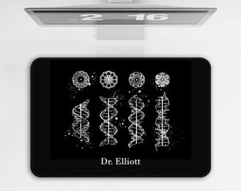 Personalized DNA Helix Anatomy Mouse Pad: Custom Genetics Desk Mat