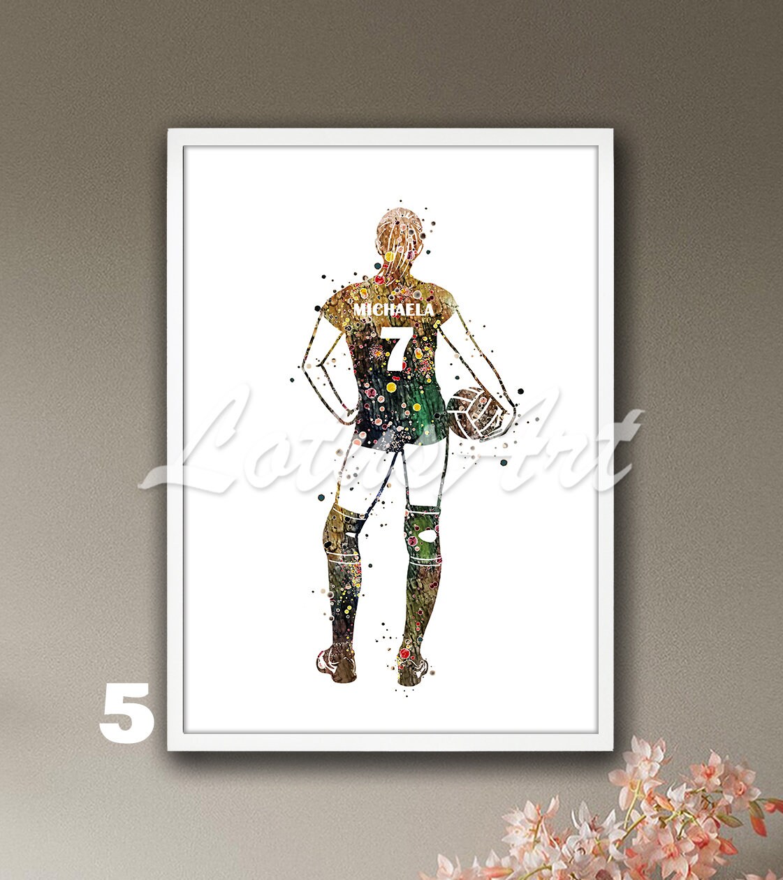 Personalized Girl Volleyball Wall Art: Custom Sports Print With Name ...