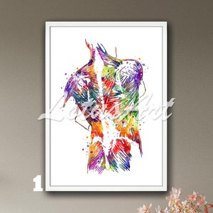 Human Back Muscles Watercolor Framed Art Print Medical Clinic Wall Decor Doctor Office Anatomy Poster Chiropractor Gift Human Anatomical Art
