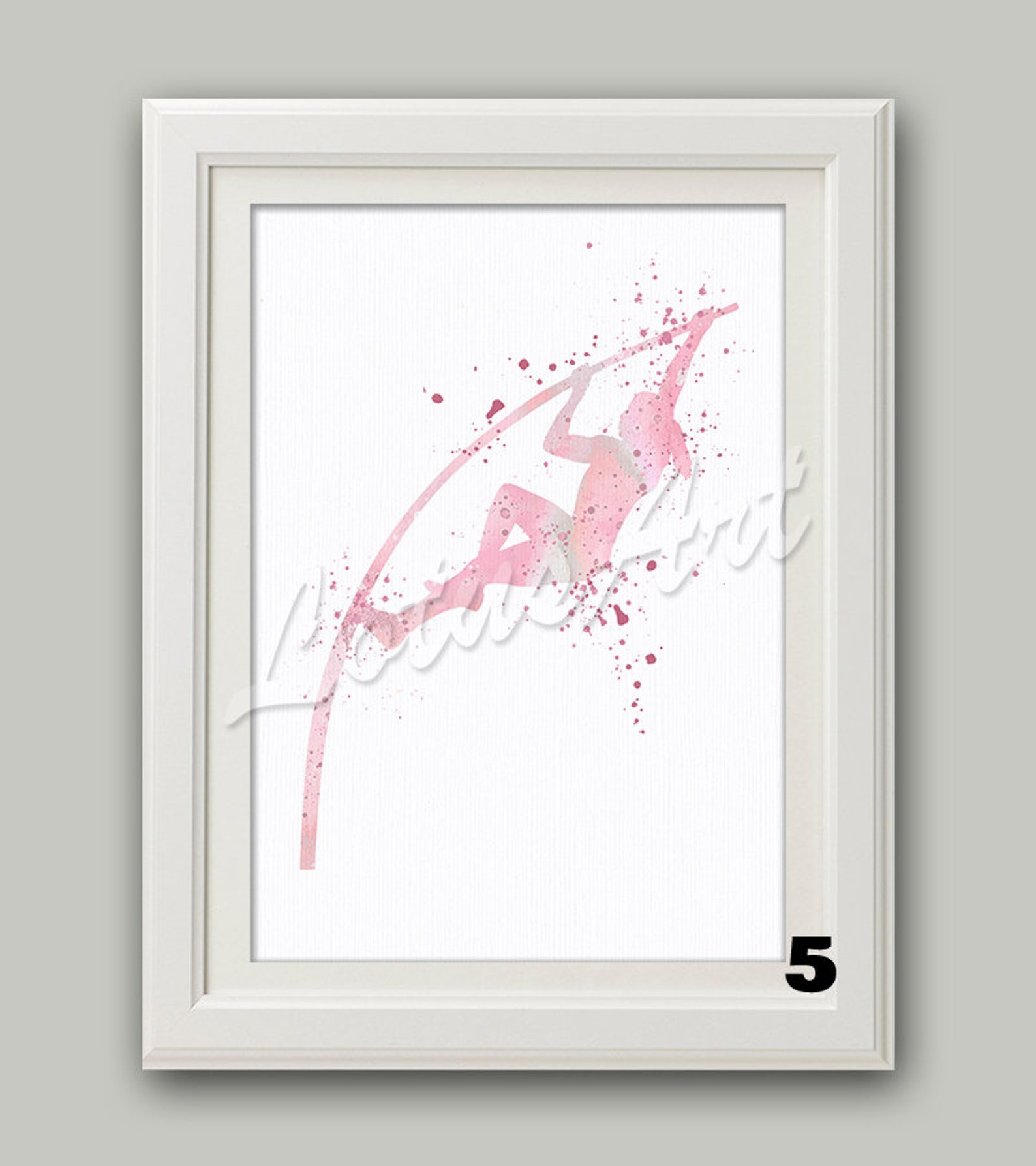 Girl Pole Vault Watercolor Print Pole Vaulting Wall Art Sports Etsy