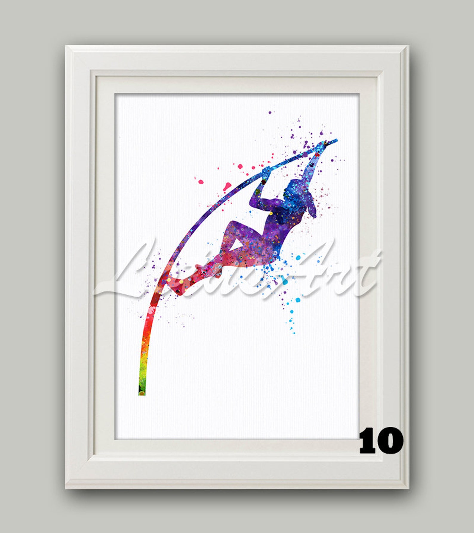 Girl Pole Vault Watercolor Print Pole Vaulting Wall Art Sports Etsy