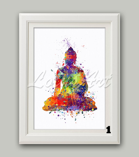 Buddha Wall Art Watercolor Print Zen Decor Yoga Art Meditation | Etsy