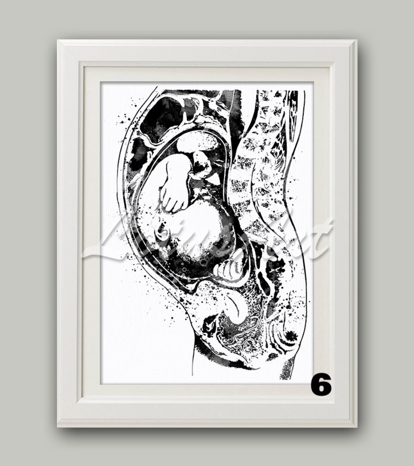 Pregnancy Watercolor Wall Art Print Pregnant Art Expect Baby Etsy UK