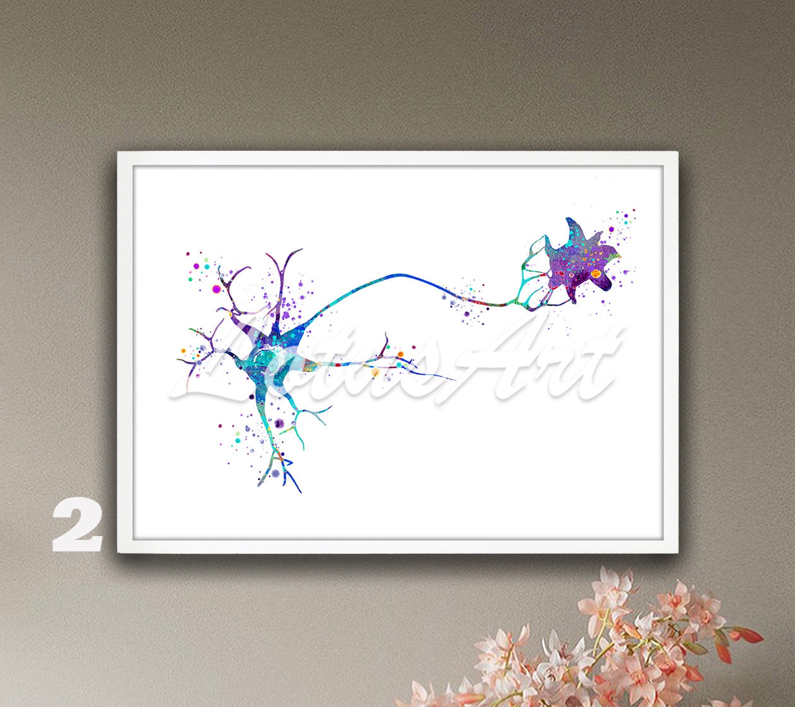 Watercolor Neuron Cell Anatomy Print: Medical Neurology Art - Etsy
