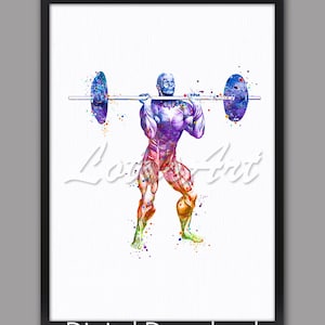 DIGITAL DOWNLOAD Weightlifter Muscles Wall Art Watercolor Anatomical Medical Art Clinic Wall Decor Chiropractor Gift Doctor Office Human