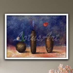 Vases Still Life Painting Art Print: Unique Home Decor Poster