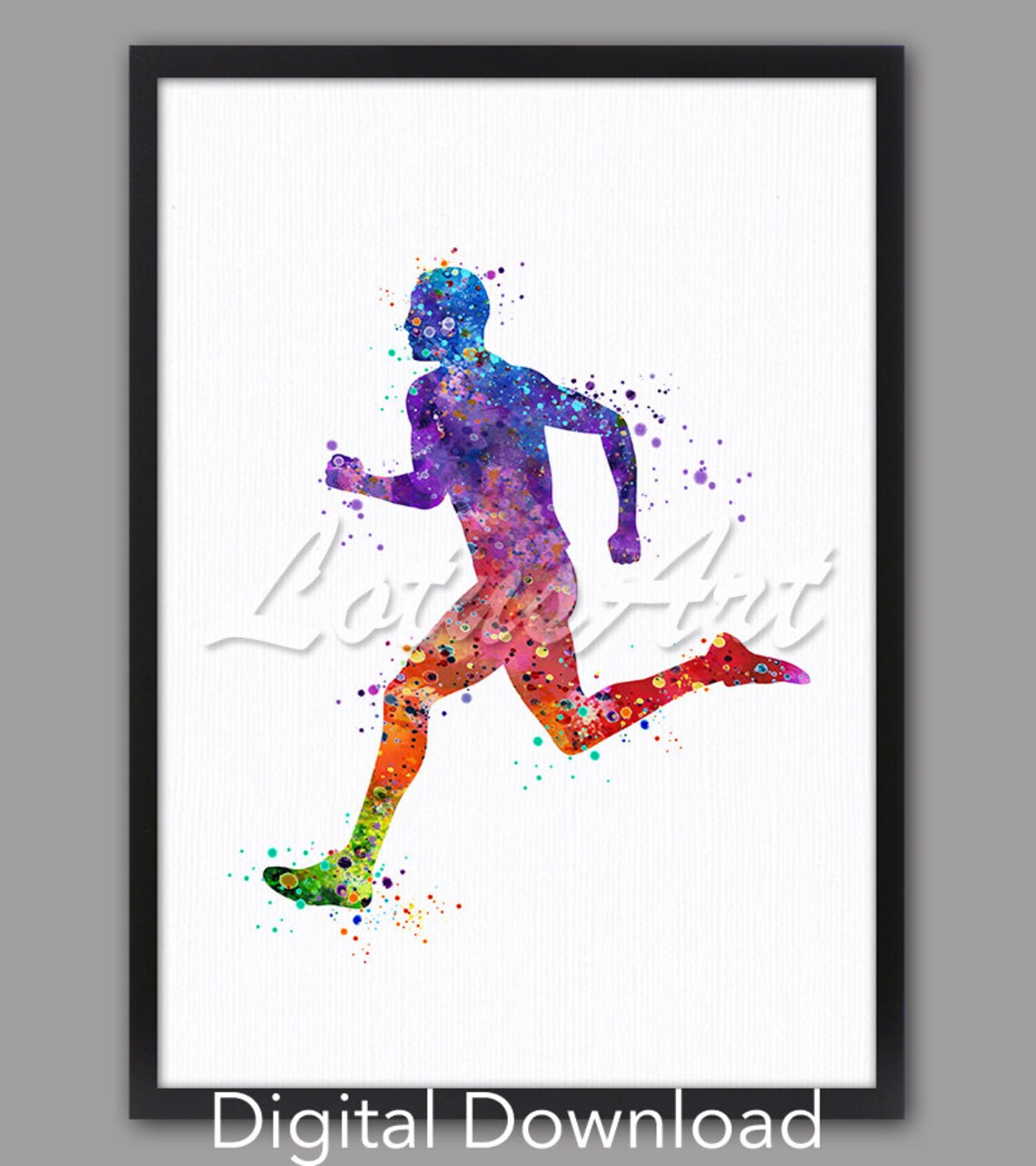 DIGITAL DOWNLOAD Man Running Wall Art Sports Home Decor Etsy