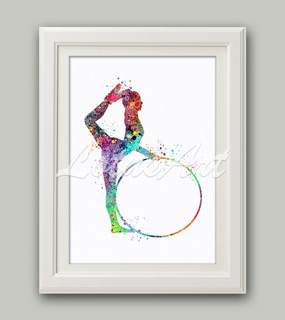 Gymnastique Rythmique Hoop Aquarelle Imprimer Gymnastique Etsy Canada