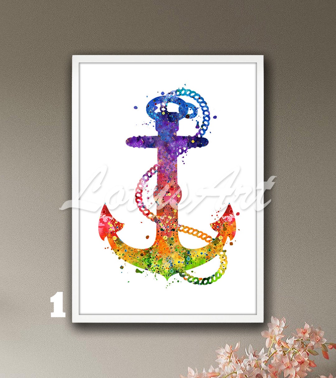 Watercolor Anchor Print, Nautical Nursery Wall Art, Ocean Home Decor - Etsy